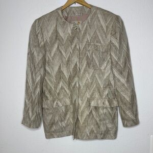 Liz Claiborne vintage size 12 and 100% Neutral color long dress lined blazer